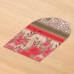 Komplizientes Stoffdesign mit floralen Mustern Acryleinladungen