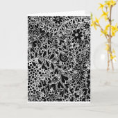 Komplizierte Blumen und Herzen - gefaltete Grußkar Karte (Gelbe Blume)