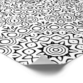 Komplizierte Blumenkreis-Mandala-Malvorlage Kunst Poster (Ecke)