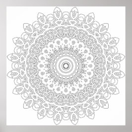 Komplizierte florale Filigran-Mandala-Lagenringe Poster