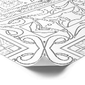 Komplizierte geometrische Schnitzerei Fliesen Mand Poster (Ecke)