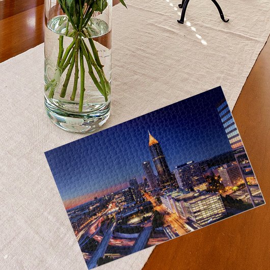 Kompliziertes Atlanta Night Traffic City Puzzle