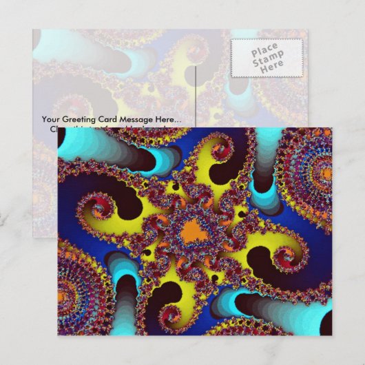 kompliziertes Fraktal Postkarte (Vorne/Hinten)