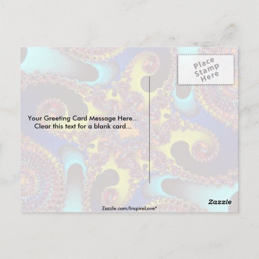 kompliziertes Fraktal Postkarte (Rückseite)