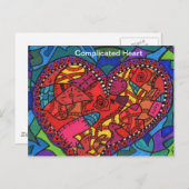 Kompliziertes Herz Postkarte (Vorne/Hinten)