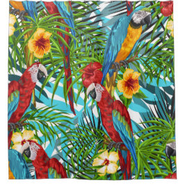 Kompliziertes Hinterland tropischer Waldblumenblät Duschvorhang