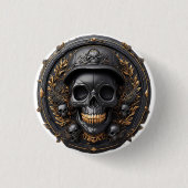 Kompliziertes Schädeldesign Button (Vorderseite)