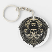 Kompliziertes Schädeldesign Schlüsselanhänger (Vorderseite)
