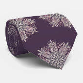 Kompliziertes Snowflake-Design Krawatte (Gerollt)