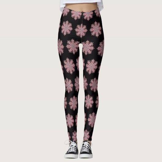 Kompliziertes Snowflake-Design Leggings (Vorderseite)