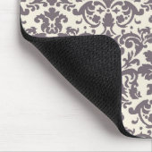 kompliziertes Taupe-Creme-Damast-Muster Mousepad (Ecke)