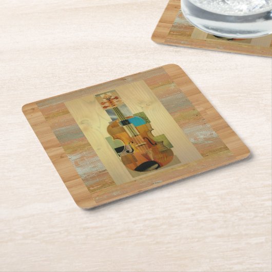 Komponierte Violine Rechteckiger Pappuntersetzer (angewinkelt)