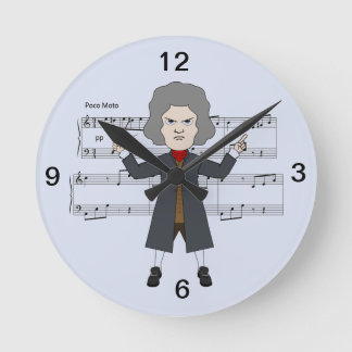 Komponist der klassischen Musik 1800. Runde Wanduhr