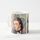 Komponist-Musiker-Porträt Frederic Chopin berühmt Kaffeetasse (Vorderseite Links)