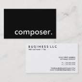 Komponist. Visitenkarte (Vorne/Hinten)