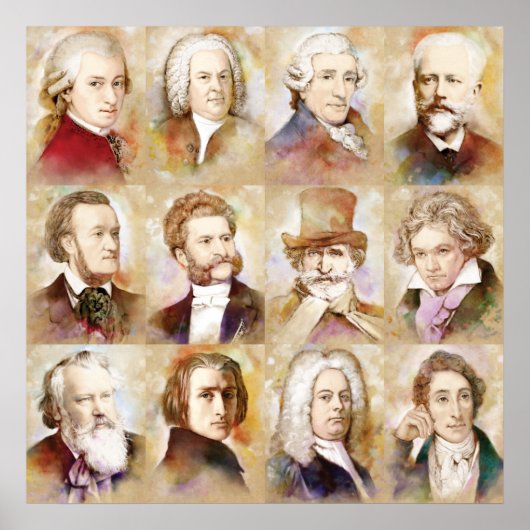 Komponisten - Mozart, Bach, Beethoven und mehr! Poster (Vorne)
