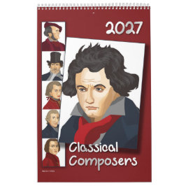 Komponisten Portraits, Modern Style, 2026 Kalender