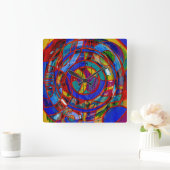 Komposition #17 von Michael Moffa Quadratische Wanduhr (Zuhause)