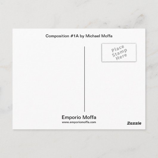 Komposition #1A von Michael Moffa Postkarte (Rückseite)