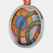 Komposition #20A von Michael Moffa Silbernes Ornament (Links)