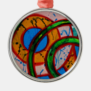 Komposition #20A von Michael Moffa Silbernes Ornament