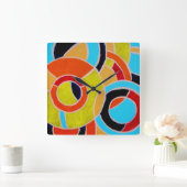 Komposition #22 von Michael Moffa Quadratische Wanduhr (Zuhause)