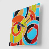 Komposition #22 von Michael Moffa Quadratische Wanduhr (Winkel)