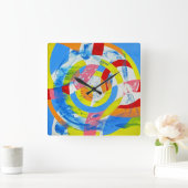 Komposition #2 von Michael Moffa Quadratische Wanduhr (Zuhause)