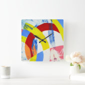 Komposition #2A von Michael Moffa Quadratische Wanduhr (Zuhause)