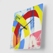 Komposition #2A von Michael Moffa Quadratische Wanduhr (Winkel)
