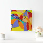 Komposition #5 von Michael Moffa Quadratische Wanduhr (Zuhause)