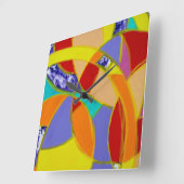 Komposition #5 von Michael Moffa Quadratische Wanduhr (Winkel)