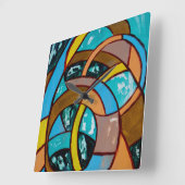 Komposition #8 von Michael Moffa Quadratische Wanduhr (Winkel)