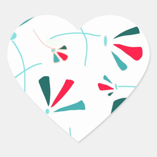 Komposition der Blume Herz-Aufkleber (Vorderseite)