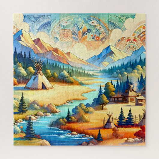 Komposition der symbolischen Landschaft des Heilig Puzzle (Vertikal)