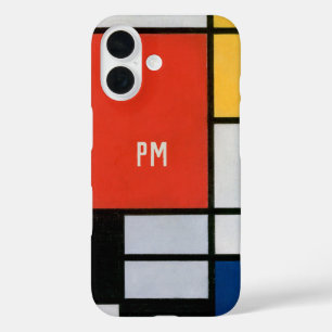 Komposition im Vintage-Abstrakten Stil von Piet Mo iPhone 16 Hülle