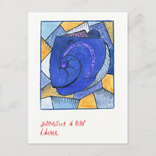 Komposition in Blau (ca. 1921) von Karl Wiener Postkarte