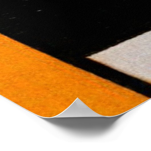 Komposition mit großem rotem Flugzeug Poster (Ecke)