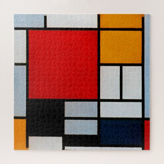 Komposition mit großem rotem Flugzeug Puzzle (Horizontal)