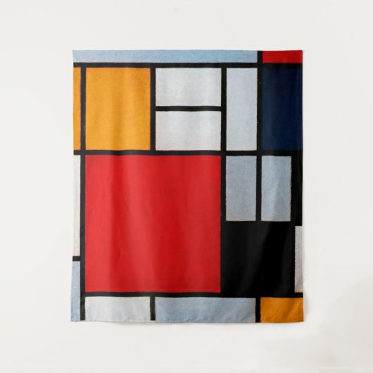 Komposition mit großem rotem Flugzeug Wandteppich (Vorderseite)