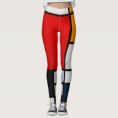 Komposition mit großer roter Ebene Leggings (Vorderseite)