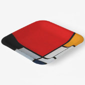 Komposition mit großer roter Fläche Pappteller (Gewinkelt)