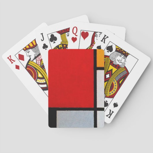Komposition mit großer roter Fläche Spielkarten (Rückseite)