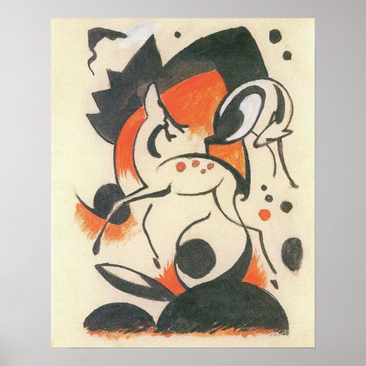 Komposition mit Two Dees von Franz Marc Poster (Vorne)