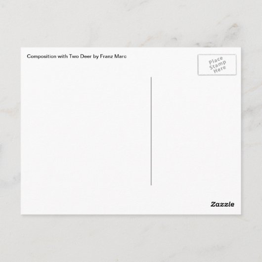 Komposition mit Two Dees von Franz Marc Postkarte (Rückseite)