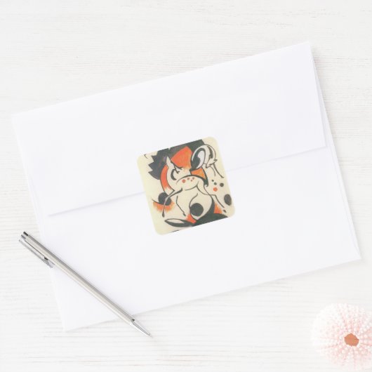 Komposition mit Two Dees von Franz Marc Quadratischer Aufkleber (Umschlag)