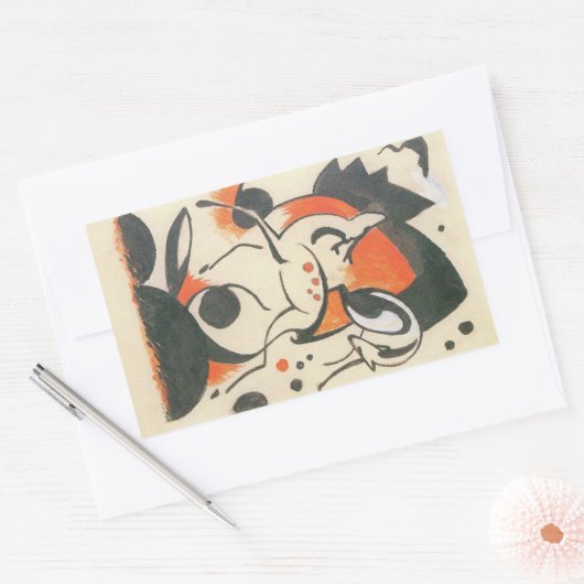 Komposition mit Two Dees von Franz Marc Rechteckiger Aufkleber (Umschlag)