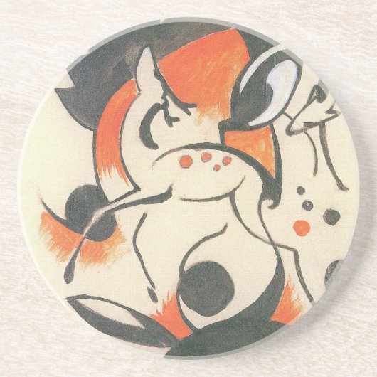 Komposition mit zwei Hirschen von Franz Marc Getränkeuntersetzer (Vorne)