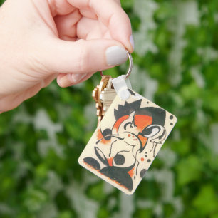 Komposition mit zwei Hirschen von Franz Marc Schlüsselanhänger