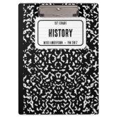 Komposition Notebook-Schüler Schullehrer Schwarz Klemmbrett (Vorderseite)